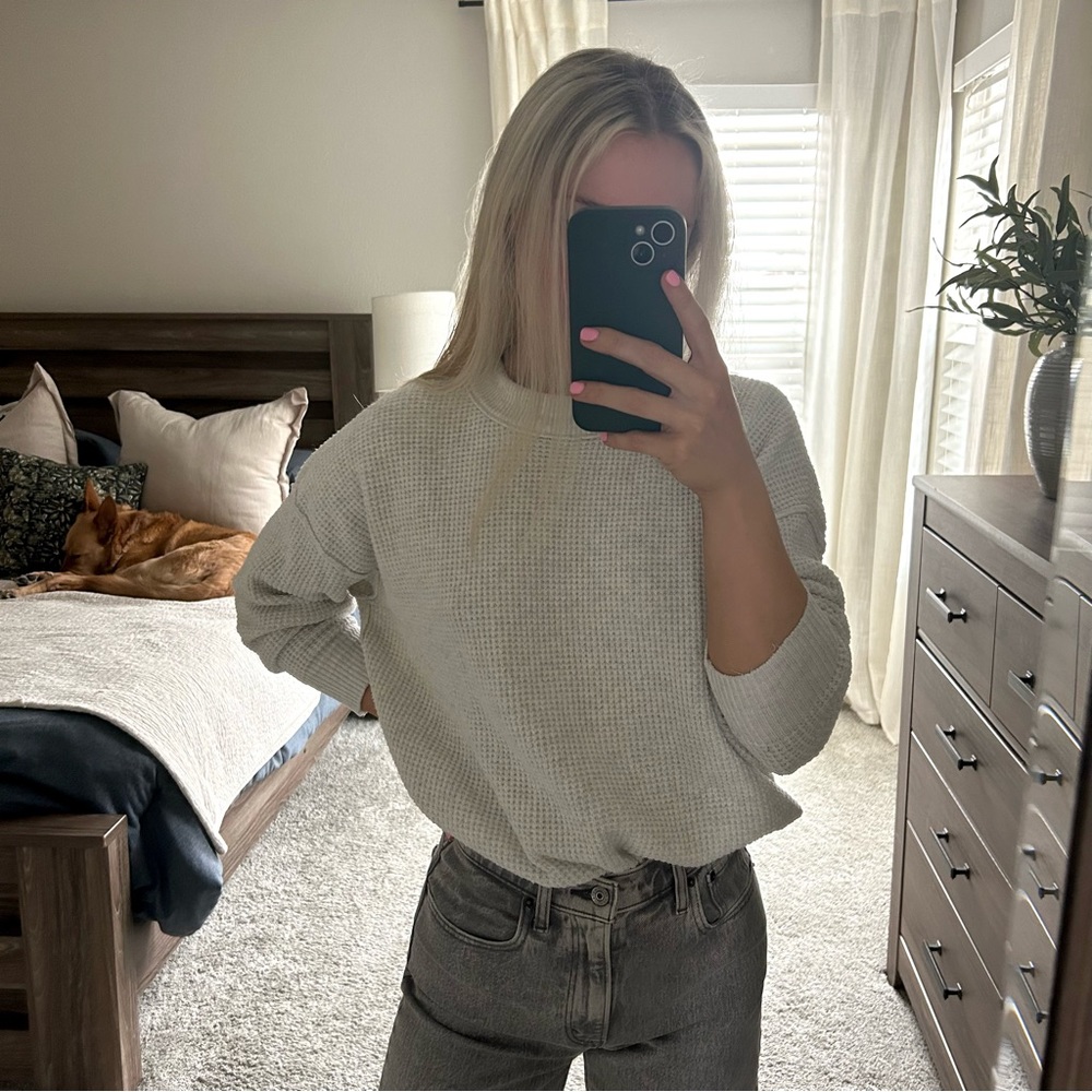 Aerie Cream Knit Sweater